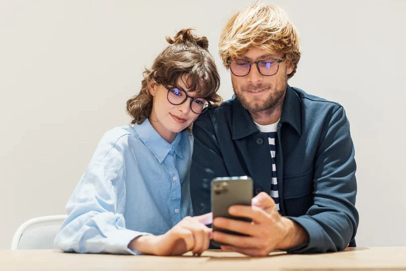 Warby parker blue shop light